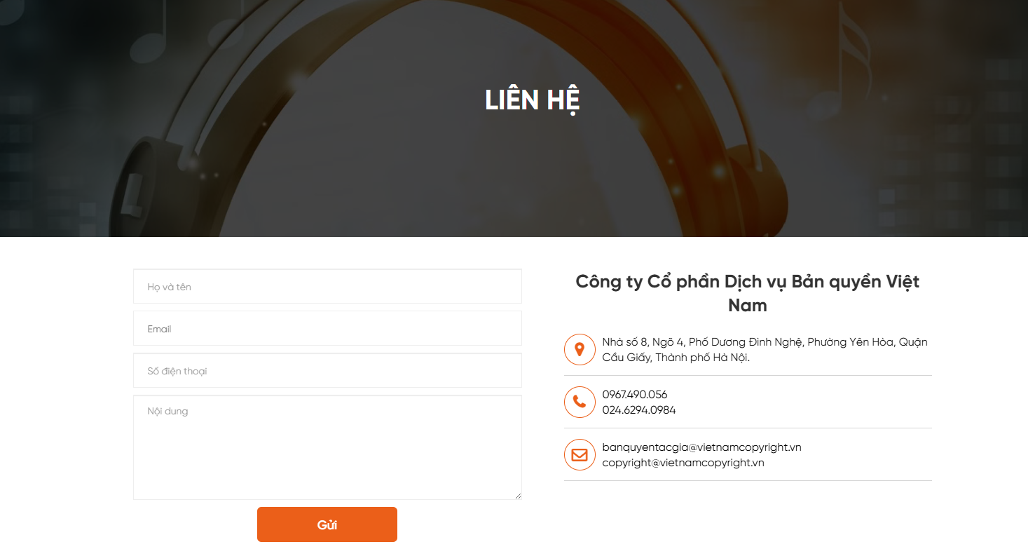 Thông tin liên hệ của VIPS