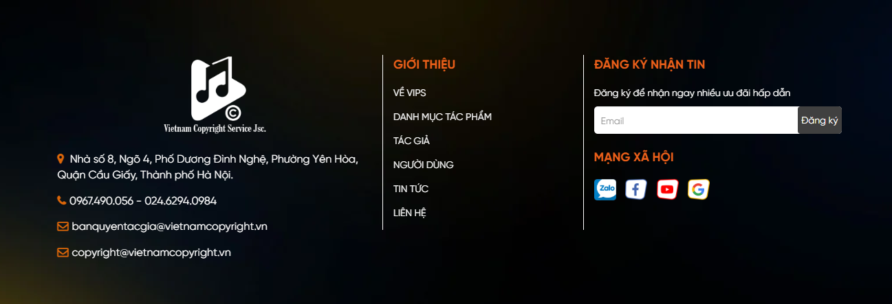 Các kênh liên hệ và biểu mẫu trực tuyến của VIPS