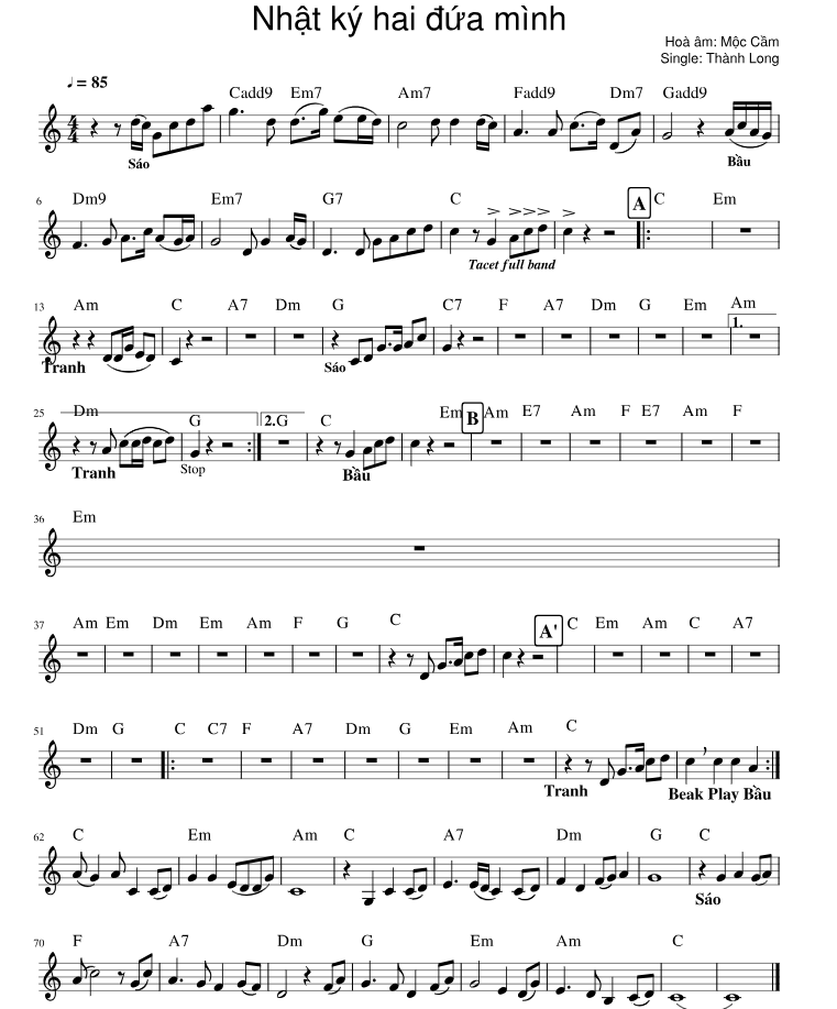 Bảng hợp âm guitar