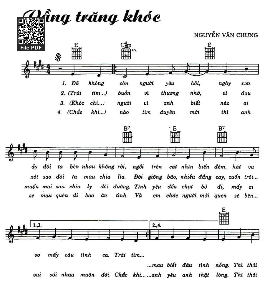 Lời bài hát Vầng Trăng Khóc